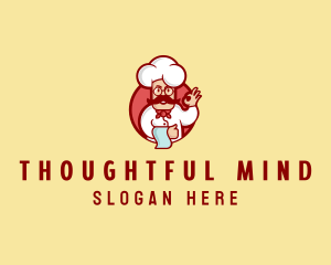 Happy Mustache Chef  logo design