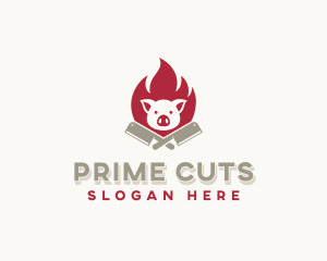 Pork Butcher Cleaver logo design