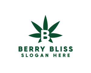 Green Cannabis B logo design