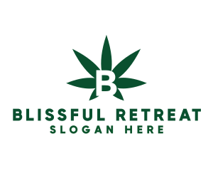 Green Cannabis B logo design