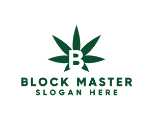 Green Cannabis B logo design