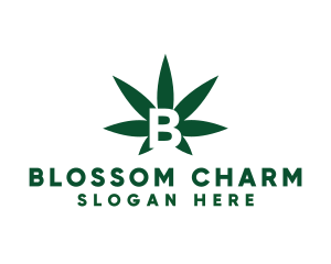 Green Cannabis B logo design