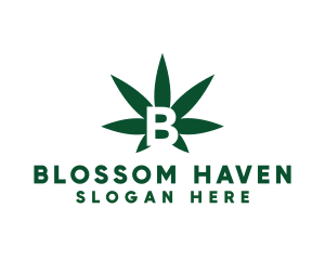 Green Cannabis B logo design