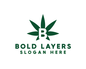 Green Cannabis B logo design