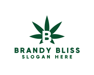 Green Cannabis B logo design