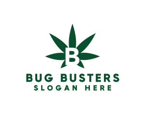 Green Cannabis B logo design