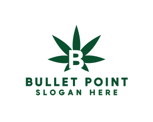 Green Cannabis B logo design