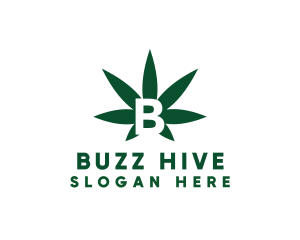 Green Cannabis B logo design