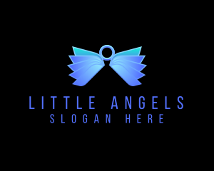 Wings Angel Halo logo design