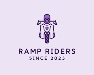 Minimalist Scooter Rider logo design