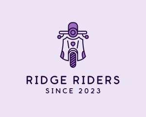 Minimalist Scooter Rider logo design