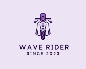 Minimalist Scooter Rider logo design