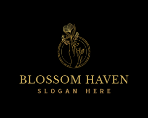 Hand Flowers Elegant logo