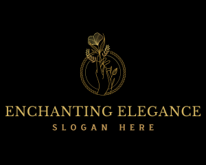 Hand Flowers Elegant logo design