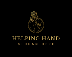 Hand Flowers Elegant logo design