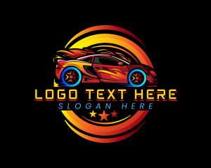 Car Racing Flame logo