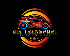 Car Racing Flame logo design