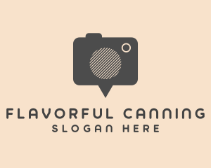 Simple Camera Pin logo design