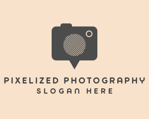 Simple Camera Pin logo design