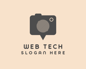 Simple Camera Pin logo design