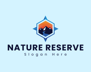 Compass Mountain Nature logo design