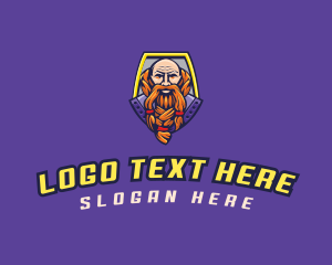 Viking Warrior Old Man Gaming logo