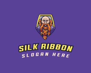 Viking Warrior Old Man Gaming logo design