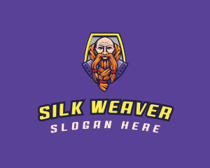 Viking Warrior Old Man Gaming logo design