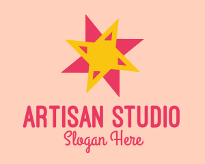 Pink Yellow Star logo design