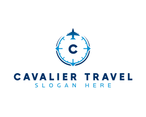 Airplane Travel Compass logo design