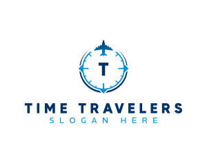 Airplane Travel Compass logo design