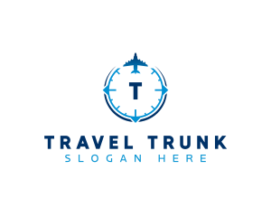 Airplane Travel Compass logo design