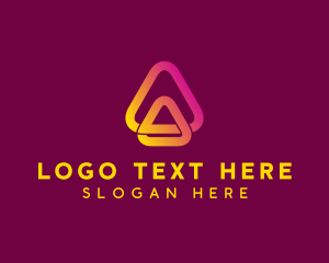 Tech Gradient Triangle Letter A Logo