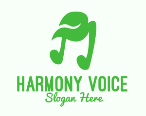 Green Natural Musical Note logo design