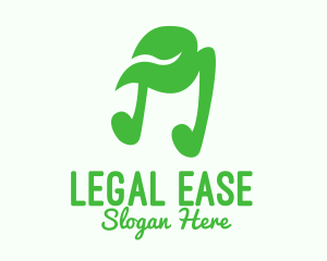 Green Natural Musical Note logo