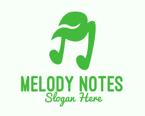 Green Natural Musical Note logo design