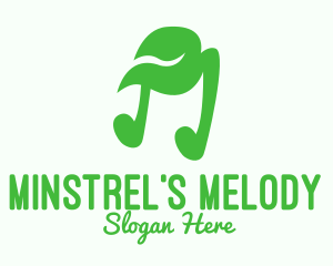 Green Natural Musical Note logo design