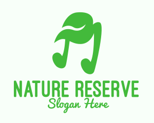 Green Natural Musical Note logo design