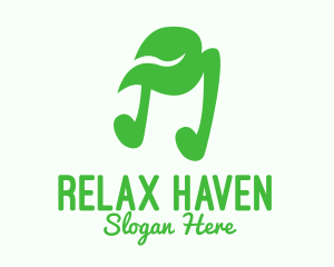 Green Natural Musical Note logo