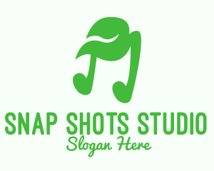 Green Natural Musical Note logo