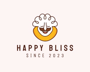 Happy Man Moustache logo design