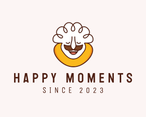 Happy Man Moustache logo design