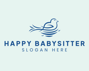 Happy Blue Jay Bird  logo design