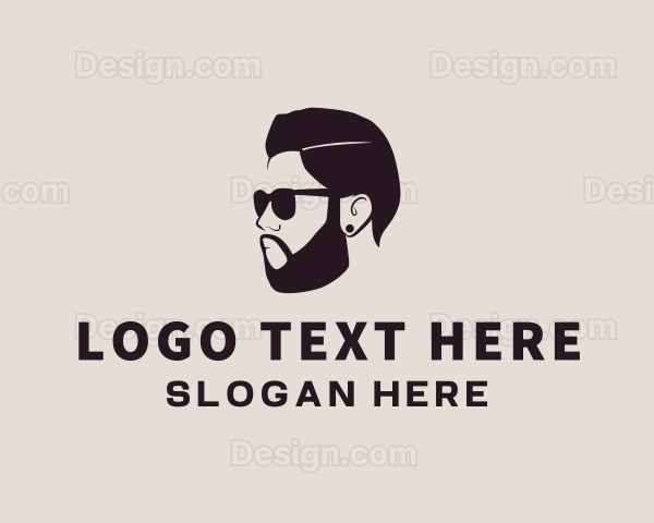 Man Beard Sunglasses Logo