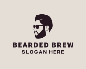 Man Beard Sunglasses logo design