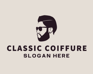 Man Beard Sunglasses logo design