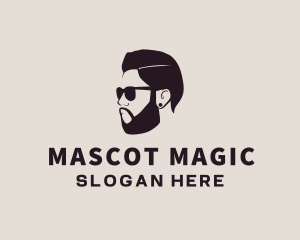 Man Beard Sunglasses logo design