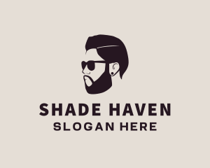 Man Beard Sunglasses logo design