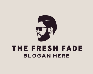 Man Beard Sunglasses logo design