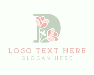 Pastel Flowers Letter D logo